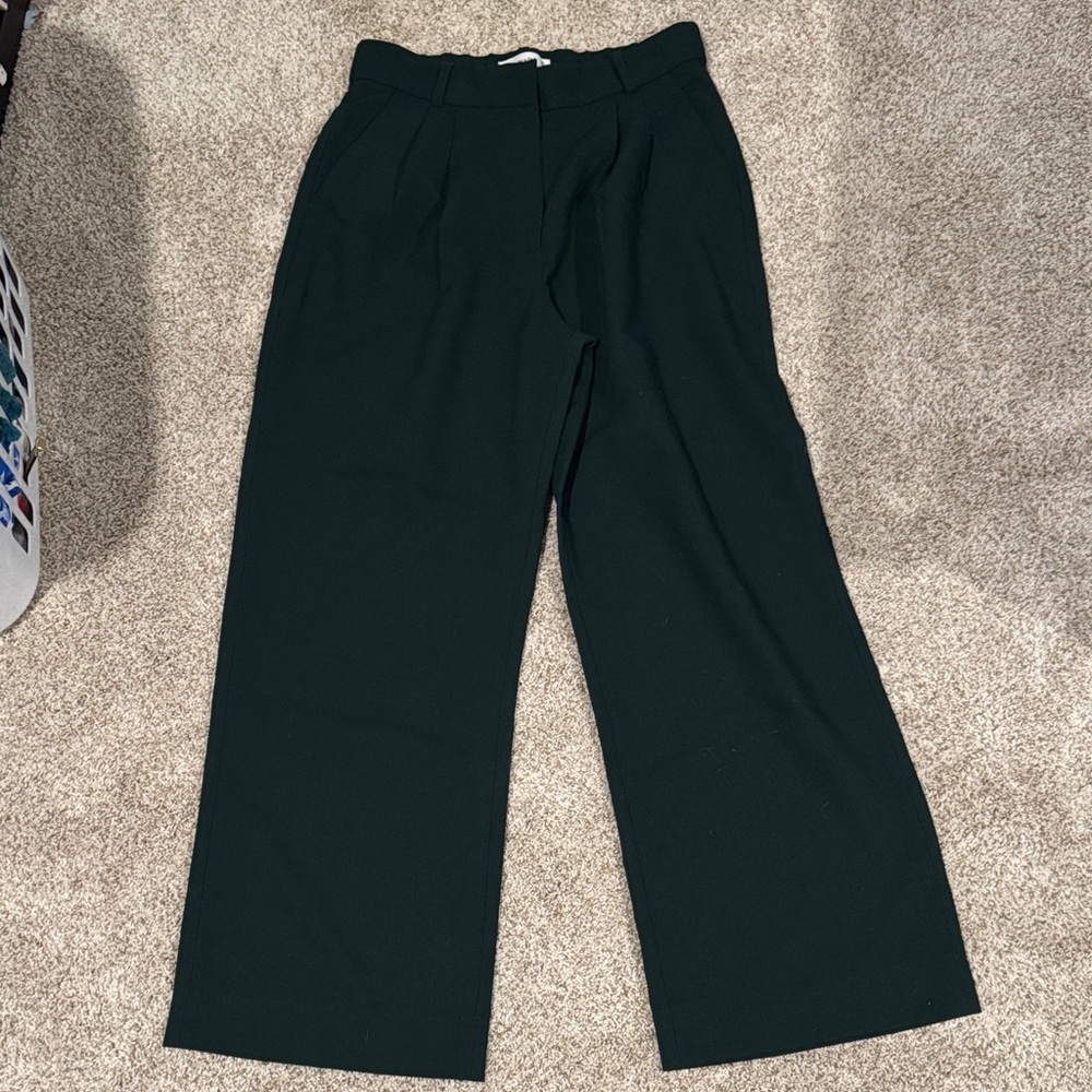 Abercrombie Sloane high-Waisted Wide Leg deep green Trousers